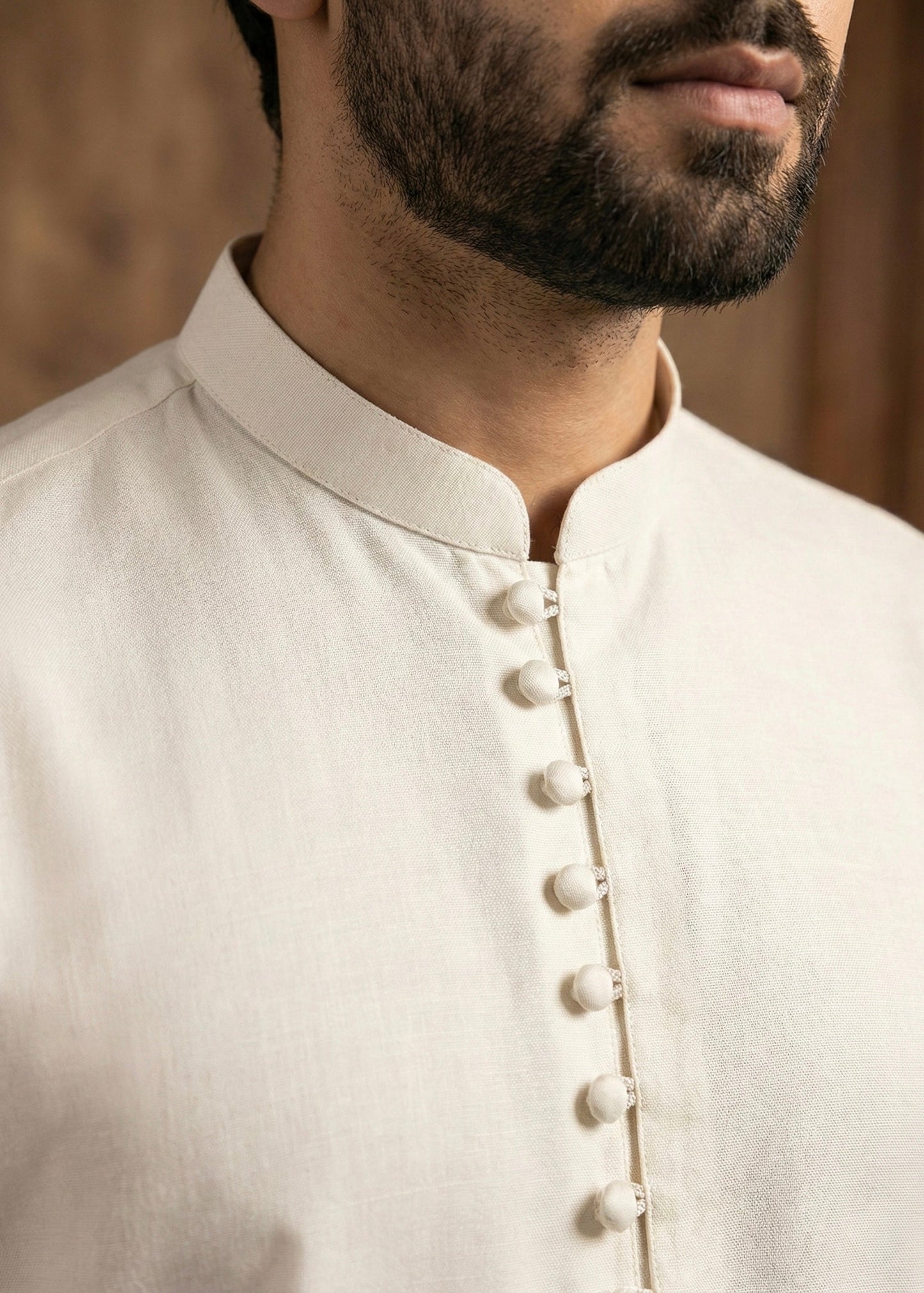 White Raw Silk Slim Fit Kurta Trouser