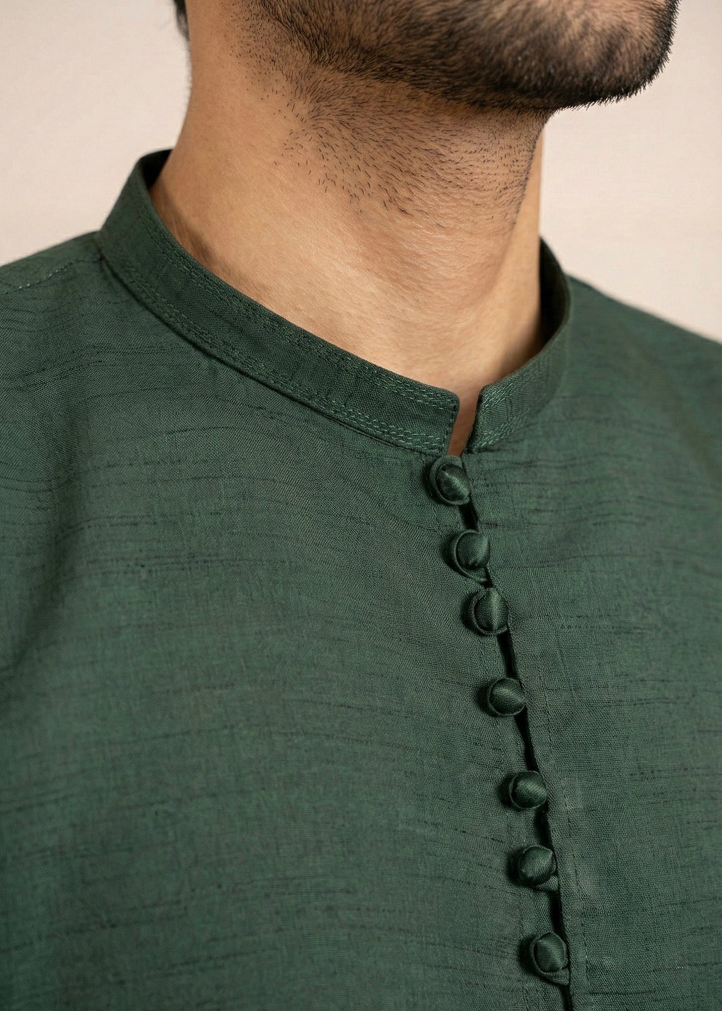 Bottle Green Raw Silk Slim Fit Kutra Trouser