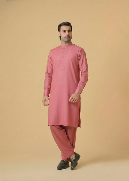 Pink Cotton Plain Shalwar Kameez