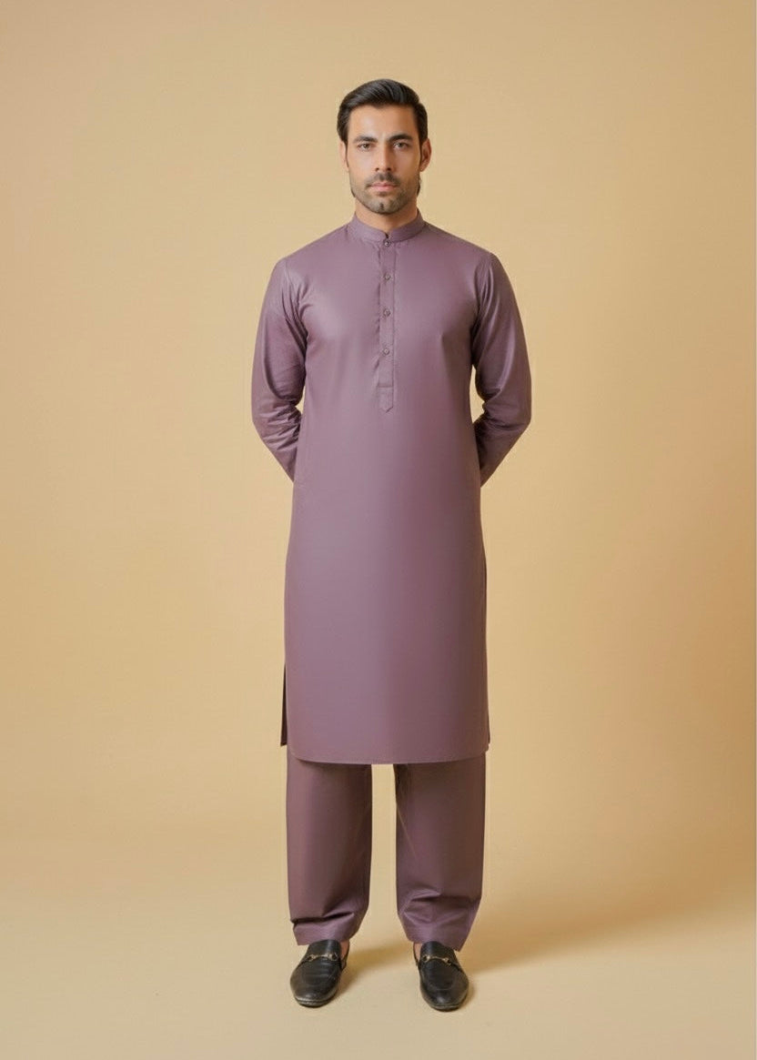 Mauve Cotton Plain Shalwar Kameez